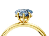 Yellow gold Fancy Blue Heart  Solitaire Diamond Ring with Four-Prong Setting on a Plain Band_24