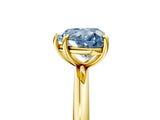 Yellow gold Fancy Blue Heart  Solitaire Diamond Ring with Four-Prong Setting on a Plain Band_25