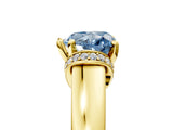 Yellow gold Fancy Blue Heart  Solitaire Diamond Ring with Pave Band and Six-Prong Setting_27