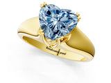 Yellow gold Fancy Blue Heart  Solitaire Diamond Ring with Six-Prong Cathedral Setting_33