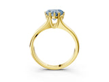 Yellow gold Fancy Blue Heart  Solitaire Diamond Ring with Six-Prong Cathedral Setting_35