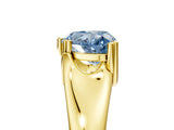 Yellow gold Fancy Blue Heart  Solitaire Diamond Ring with Six-Prong Cathedral Setting_37