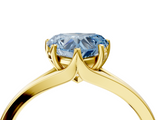 Yellow gold Fancy Blue Heart  Solitaire Diamond Ring with Six-Prong Setting and Tapered Band_21