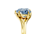 Yellow gold Fancy Blue Heart  Solitaire Diamond Ring with Six-Prong Setting and Tapered Band_22