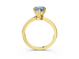 Yellow gold Fancy Blue Heart  Solitaire Diamond Ring with Six-Prong Setting on a Classic Band_6