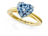 Yellow gold Fancy Blue Heart  Solitaire Diamond Ring with Split Shank and Four-Prong Setting_13