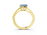 Yellow gold Fancy Blue Heart  Solitaire Diamond Ring with Split Shank and Four-Prong Setting_15