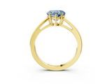 Yellow gold Fancy Blue Heart  Solitaire Diamond Ring with Split Shank and Four-Prong Setting_23