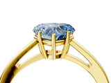Yellow gold Fancy Blue Heart  Solitaire Diamond Ring with Split Shank and Four-Prong Setting_24