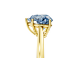 Yellow gold Fancy Blue Heart  Solitaire Diamond Ring with Split Shank and Four-Prong Setting_25