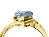 Yellow gold Fancy Blue Heart  Solitaire Diamond Ring with Split Shank and Prong Setting_46