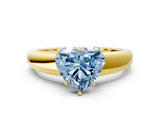 Yellow gold Fancy Blue Heart  Solitaire Diamond Ring with Tapered Band and Four-Prong Setting_49