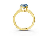 Yellow gold Fancy Blue Heart  Solitaire Diamond Ring with Tapered Band and Four-Prong Setting_52