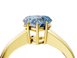 Yellow gold Fancy Blue Heart  Solitaire Diamond Ring with Tapered Band and Four-Prong Setting_53