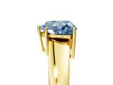 Yellow gold Fancy Blue Heart  Solitaire Diamond Ring with Tapered Band and Four-Prong Setting_54