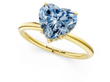 Yellow gold Fancy Blue Heart  Solitaire Diamond Ring with a Classic Band and Four-Prong Setting 2