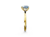 Yellow gold Fancy Blue Heart  Solitaire Diamond Ring with a Classic Band and Four-Prong Setting 3