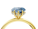 Yellow gold Fancy Blue Heart  Solitaire Diamond Ring with a Classic Band and Four-Prong Setting 5