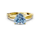 Yellow gold Fancy Blue Heart  Solitaire Diamond Twisted Band with Four-Prong Setting_28
