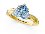 Yellow gold Fancy Blue Heart  Solitaire Diamond Twisted Band with Four-Prong Setting_29