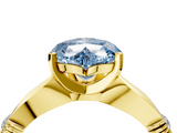 Yellow gold Fancy Blue Heart  Solitaire Diamond Twisted Band with Four-Prong Setting_32