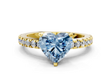Yellow gold Fancy Blue Heart  Solitaire Diamond with Pavé Band and Four-Prong Setting_49