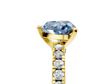 Yellow gold Fancy Blue Heart  Solitaire Diamond with Pavé Band and Four-Prong Setting_54