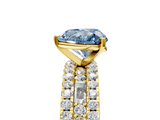Yellow gold Fancy Blue Heart  Solitaire Diamond with Pave and Channel Set Band_64