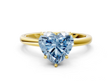 Yellow gold Fancy Blue Heart  Solitaire Engagement Ring with Cathedral Band and Four-Prong Setting_21