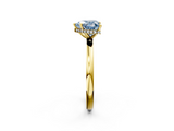 Yellow gold Fancy Blue Heart  Solitaire Engagement Ring with Cathedral Band and Four-Prong Setting_23