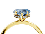 Yellow gold Fancy Blue Heart  Solitaire Engagement Ring with Cathedral Band and Four-Prong Setting_25