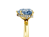 Yellow gold Fancy Blue Heart  Solitaire Engagement Ring with Cathedral Band and Four-Prong Setting_26