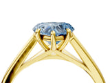 Yellow gold Fancy Blue Heart  Solitaire Engagement Ring with Four-Prong Setting and Classic Band 4