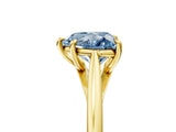 Yellow gold Fancy Blue Heart  Solitaire Engagement Ring with Four-Prong Setting and Classic Band 5