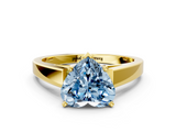 Yellow gold Fancy Blue Heart  Solitaire Engagement Ring with Four-Prong Setting and Tapered Band_3