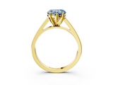 Yellow gold Fancy Blue Heart  Solitaire Engagement Ring with Four-Prong Setting and Tapered Band_6