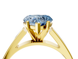 Yellow gold Fancy Blue Heart  Solitaire Engagement Ring with Four-Prong Setting and Tapered Band_7