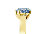 Yellow gold Fancy Blue Heart  Solitaire Engagement Ring with Four-Prong Setting and Tapered Band_8