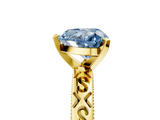 Yellow gold Fancy Blue Heart  Solitaire Engagement Ring with Scrollwork Band and Four-Prong Setting_121