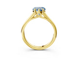 Yellow gold Fancy Blue Heart  Solitaire Engagement Ring with Six-Prong Setting and Classic Band 4