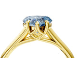 Yellow gold Fancy Blue Heart  Solitaire Engagement Ring with Six-Prong Setting and Classic Band 5