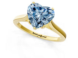 Yellow gold Fancy Blue Heart  Solitaire Heart Prong Engagement Ring with Tapered Band_50