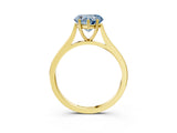 Yellow gold Fancy Blue Heart  Solitaire Heart Prong Engagement Ring with Tapered Band_52