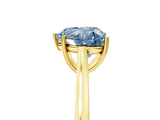 Yellow gold Fancy Blue Heart  Solitaire Heart Prong Engagement Ring with Tapered Band_54