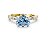 Yellow gold Fancy Blue Heart  Solitaire Marquise Side Stone Prong Setting Ring_61