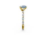 Yellow gold Fancy Blue Heart  Solitaire Marquise Side Stone Prong Setting Ring_63