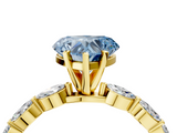 Yellow gold Fancy Blue Heart  Solitaire Marquise Side Stone Prong Setting Ring_65