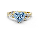 Yellow gold Fancy Blue Heart  Solitaire Marquise Twist Band with Six-Prong Setting_57