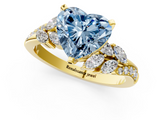 Yellow gold Fancy Blue Heart  Solitaire Marquise Twist Band with Six-Prong Setting_58