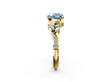 Yellow gold Fancy Blue Heart  Solitaire Marquise Twist Band with Six-Prong Setting_59